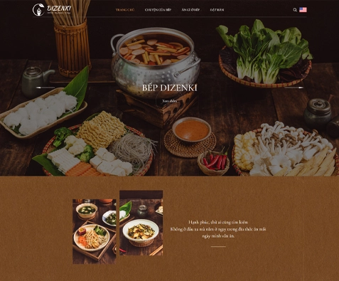 Giao diện website nhà hàng chay chuẩn SEO